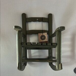 Rustic Green Wooden Rocking Chair